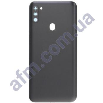 Задняя крышка Samsung M115 Galaxy M11 чёрная Black + стекло камеры