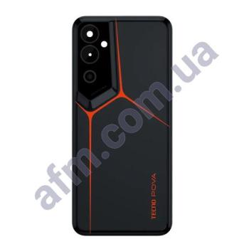 Задняя крышка Tecno Pova Neo 2 чёрная Mecha Black + стекло камеры