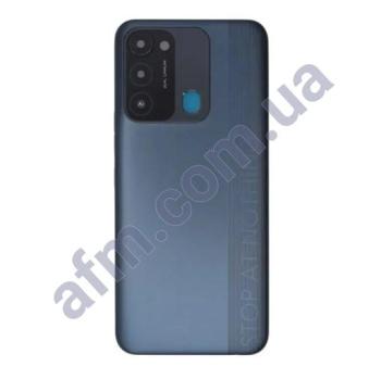 Задняя крышка Tecno Spark 8c (KG5k) чёрная Magnet Black + стекло камеры
