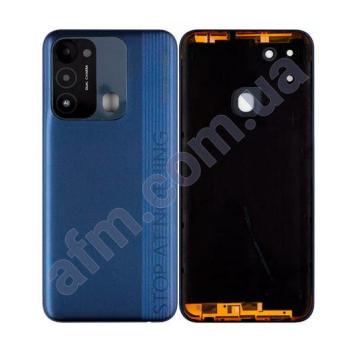 Задняя крышка Tecno Spark 8c (KG5n) синяя + стекло камеры